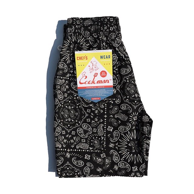 COOKMAN(クックマン) - Chef Short Pants Paisley(231-01884-BLACK ...