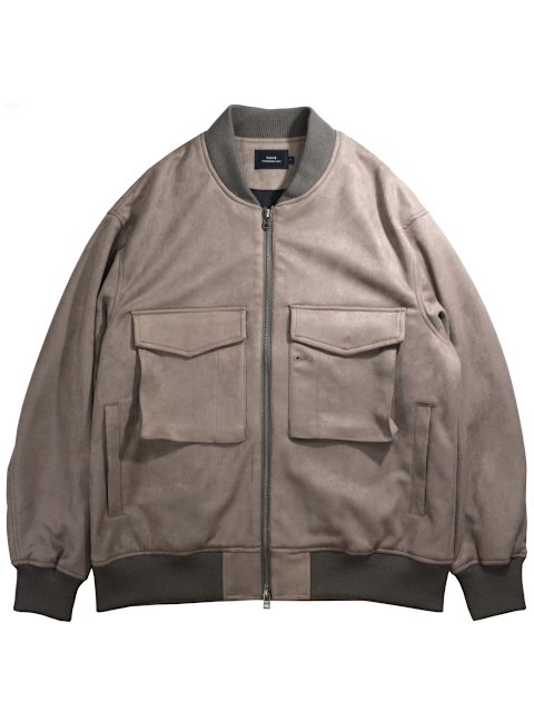 SLICK(スリック) - Stretch Faux Suede Bomber Jacket(5169609-BROWN 