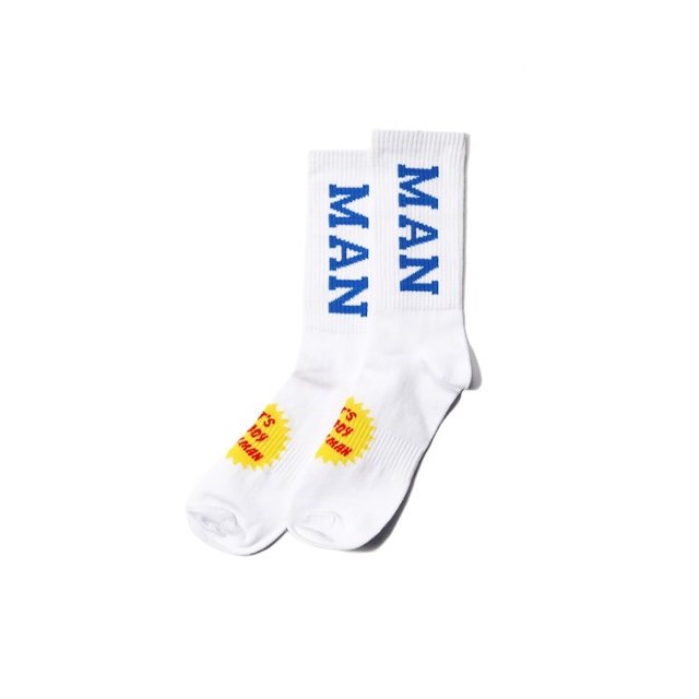 COOKMAN(クックマン) - Rib Crew Socks Logo(233-21966-WHITE) - ReTrick