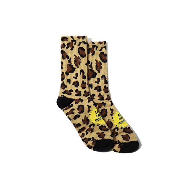 【COOKMAN】Rib Crew Socks Leopard：画像2