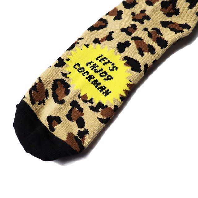 【COOKMAN】Rib Crew Socks Leopard：画像4