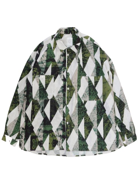 【modem design】Geometric pattern L/S shirt