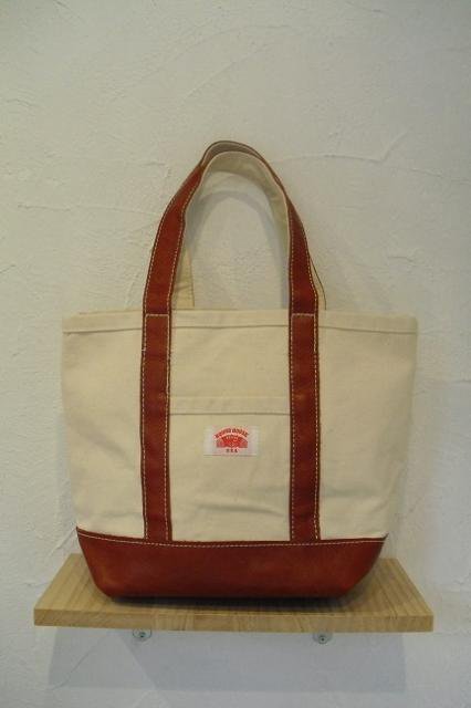 ROUND HOUSECANVASLEATHER TOTE BAG