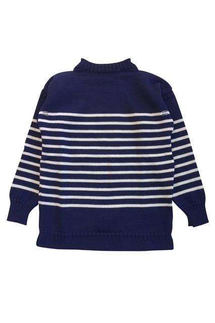 GUERNSEY WOOLENS　GUERNSEY SWEATER TRADITIONAL NARROW STRIPE（ボーダーガンジーセーター）  NAVY×ECRU - colors＋（カラーズ） online