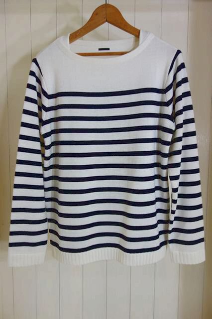 maillot　school boat border sweater （スクールボートボーダーセーター）NAVY×OFF -  colors＋（カラーズ） online