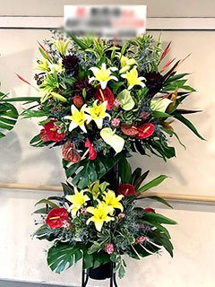 亀戸文化センター カメリアホールに配達した公演祝いのスタンド花