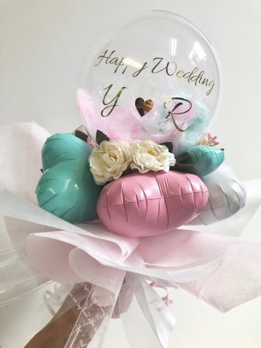 360度可愛いクリアバルーンブーケ - 誕生日・結婚式・パーティーに