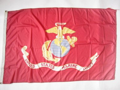 【雰囲気良】USA製 米軍 USMC 軍旗 フラッグ/店舗什器D120