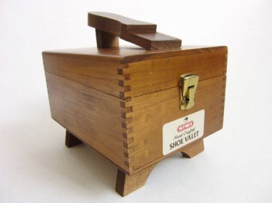 ビンテージ KIWI 木製 シャインボックス 靴磨き/店舗什器D121