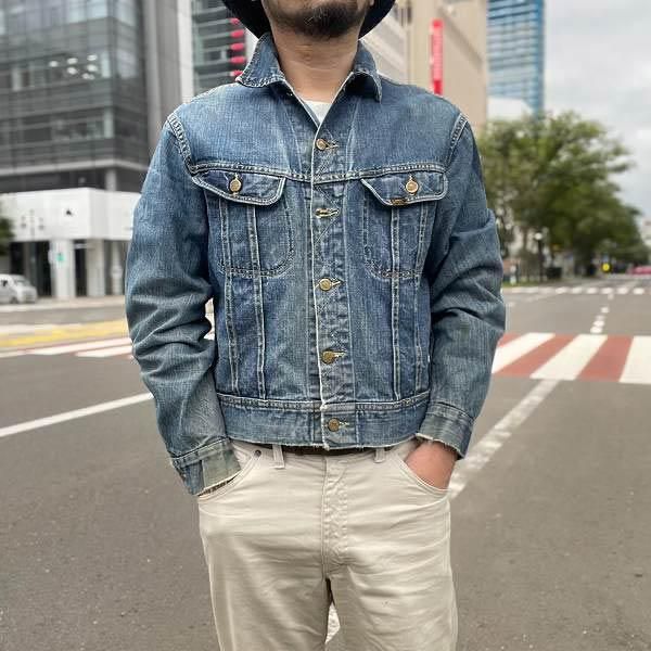 Lee リー デニムジャケット メンズm程度 ジージャン パッチ ワッペン メンズ 古着 中古 服 ビンテージ D129 札幌 ビンテージ古着屋bridge ブリッジ ビンテージ古着通販サイト オンラインストア