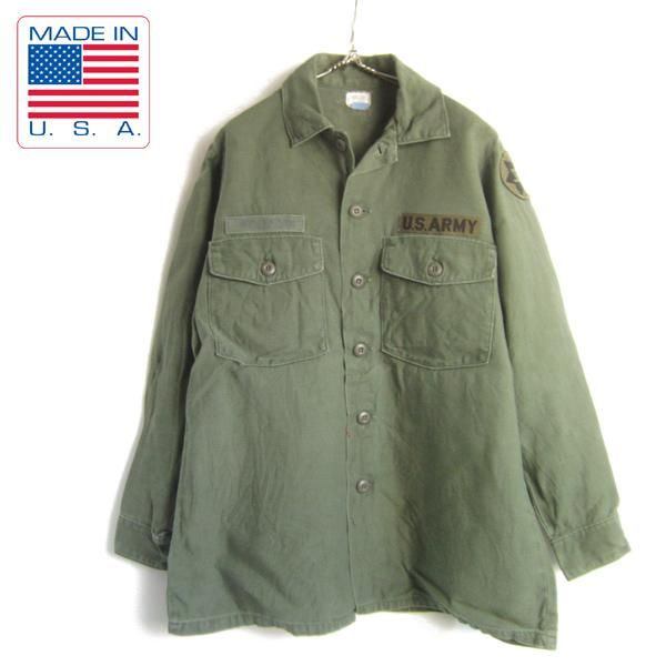 70's/米軍/US ARMY/ユーティリティ シャツ/OG107【S程度