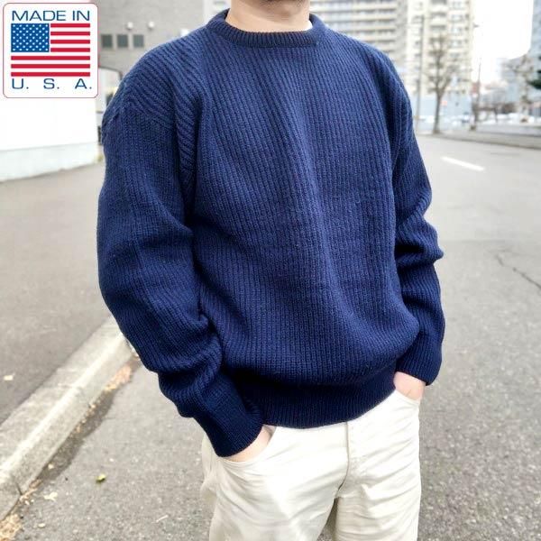 WINDSOR SHIRT COMPANY 総柄 ウールニットセーター USA製 メンズL /eaa353149