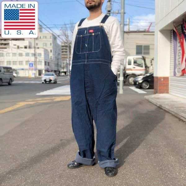 80's/USA製/Dickies/ディッキーズ/デニム/オーバーオール/濃紺【50×32 