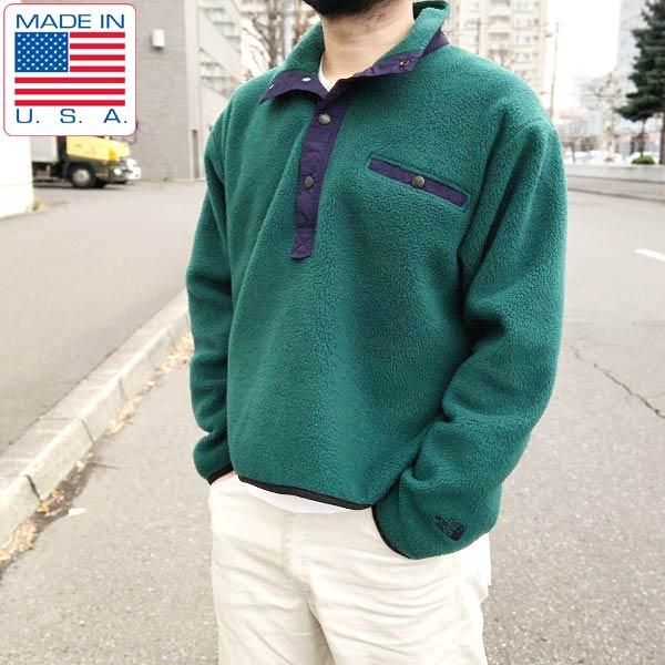 USA製 90s ノースフェイス プルオーバー フリース ジャケット M 緑系 THE NORTH FACE アメリカ製 ビンテージ D138 -  札幌 ビンテージ 古着屋 BRIDGE（ブリッジ） ビンテージ古着 通販サイト | オンラインストア