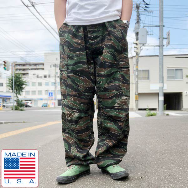 美品/USA製/Cabela's/タイガーストライプ/迷彩/コンバットパンツ【XXL