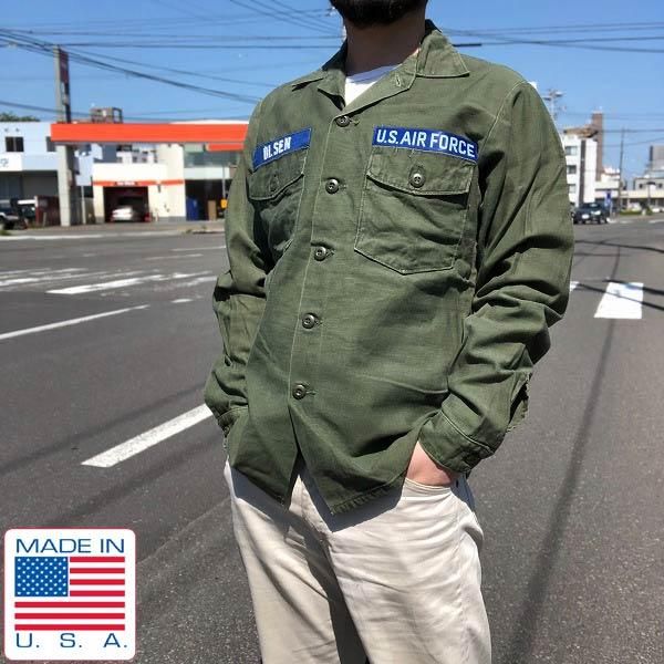 70's/USA製/実物/米軍/US ARMY/ユーティリティ シャツ/OG107【15-1/2 