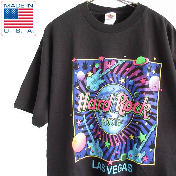 新品/90's/USA製/Hard Rock HOTEL/LAS VEGAS/半袖Tシャツ/黒【XL 