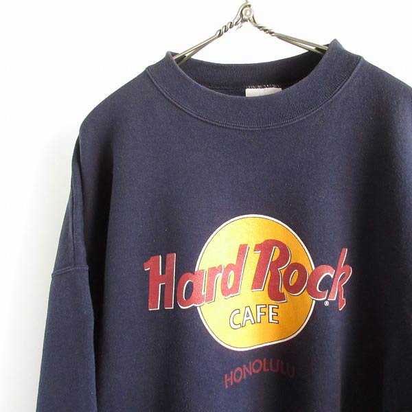 90's/Hard Rock CAFE/スウェット/紺系【XL】ハードロックカフェ 