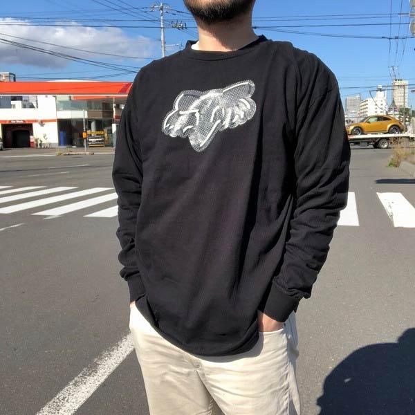 美品 FOX フォックス レーシング 長袖Tシャツ 黒 XL コットン ロンT