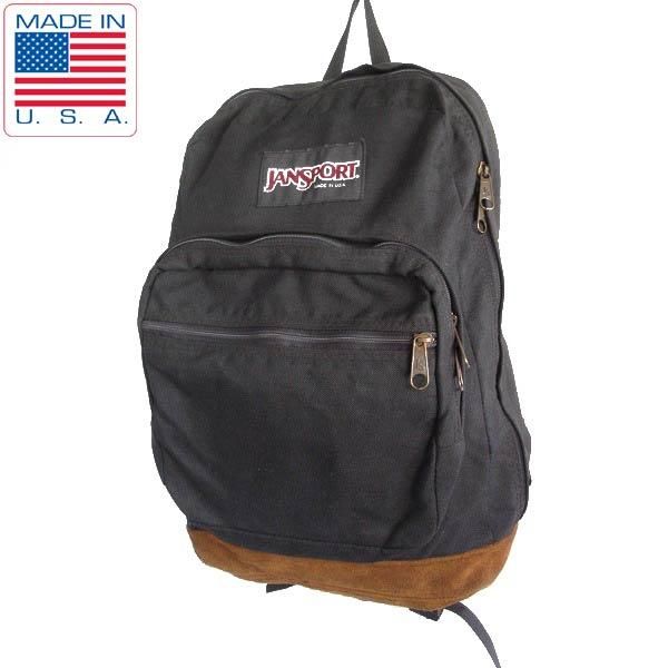 人気販売店 90s usa製 jansport ボトムスウェード ブラック リュック