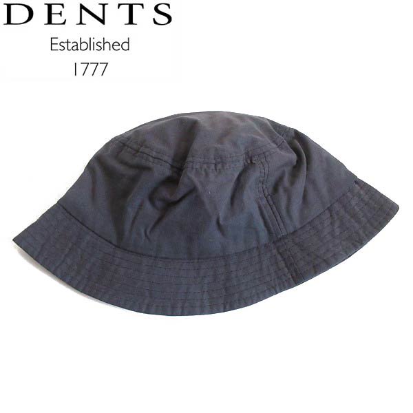 DENTS デンツ ワックス コットン バケットハット 紺系 L ネイビー ハット 帽子 D143