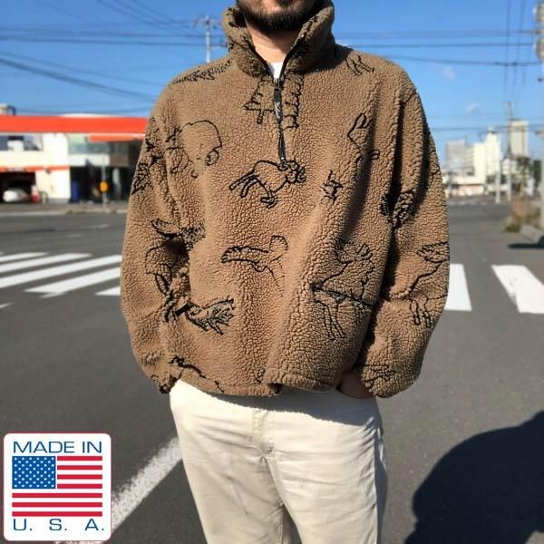 90's USA製 Woolrich 動物柄 ハーフジップ パイルフリース ジャケット メンズM位 ウールリッチ プルオーバー ビンテージ/D143  - 札幌 ビンテージ 古着屋 BRIDGE（ブリッジ） ビンテージ古着 通販サイト | オンラインストア