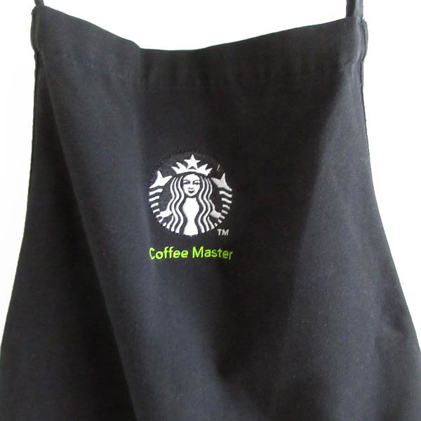 激レア 希少 美品 STARBUCKS COFFEE スターバックス ブラック エプロン 黒 シアトルのクルー使用品 COFFEE MASTER スタバ/D143