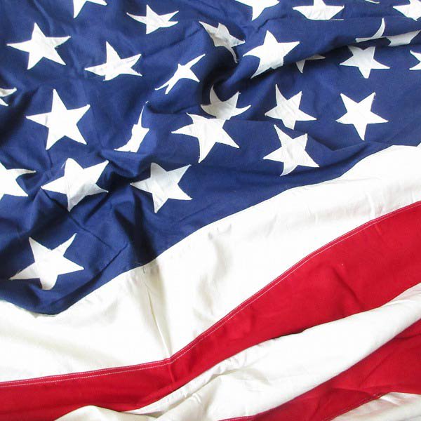 ビンテージ USA製 50星 アメリカ国旗 星条旗 フラッグ 旗 コットン 146cm×294cm 大判 インテリア ディスプレイ スタジオ/D143