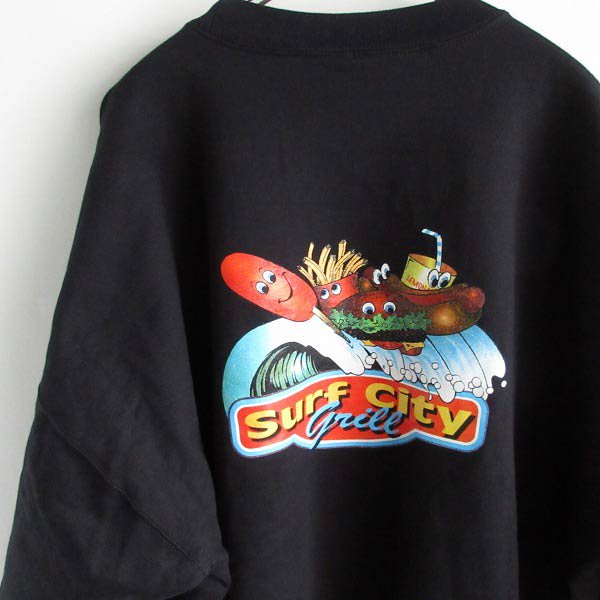 新品 Hanes アメキャラ surf city grill 企業物 両面プリント