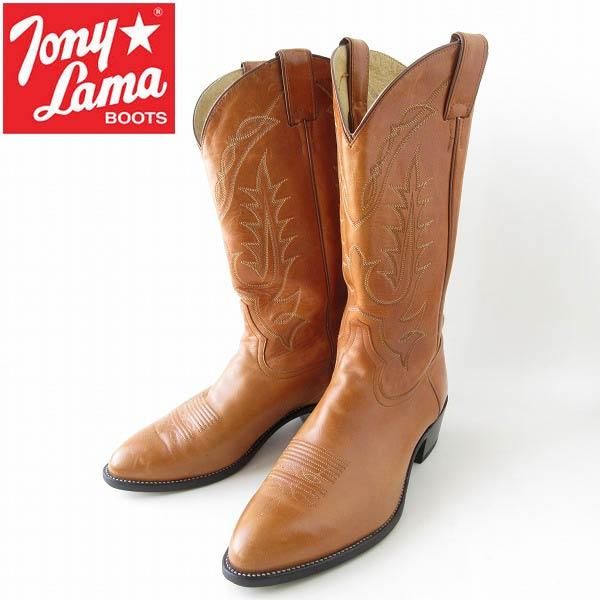 美品 Tony Lama トニーラマ ウエスタンブーツ 茶系 9EE 幅広27cm