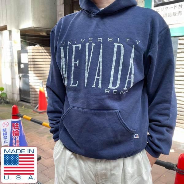 90's USA製 NEVADA カレッジプリント プルオーバー スウェット ...