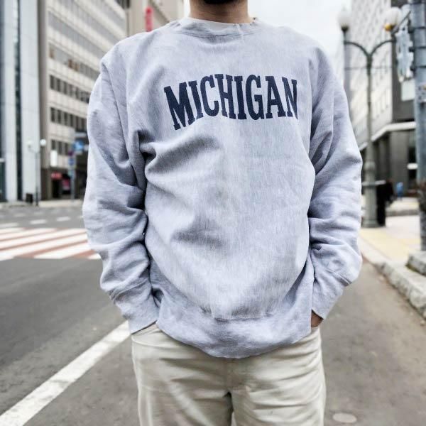 Champion チャンピオン MICHIGAN 染み込みプリント リバース