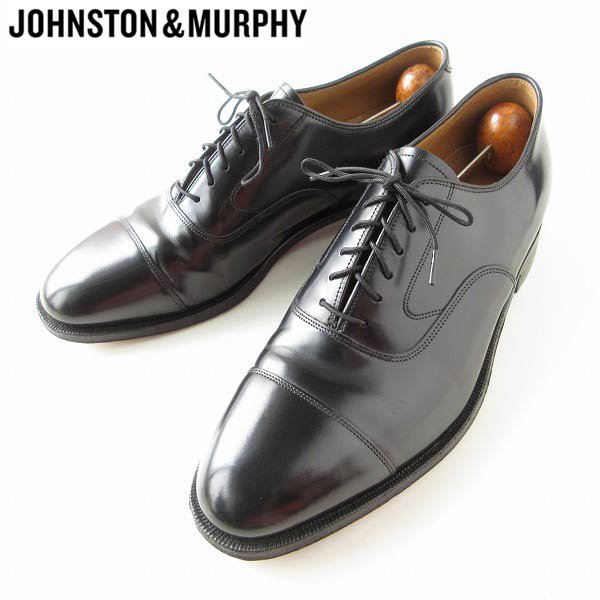 ジョンストン&マーフィー ストレートチップ シューズ 9.5D 27.5cm 内羽根 キャップトゥ メンズ 靴  d143