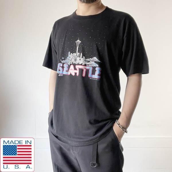 80's USA SEATTLE ʥץ ȾµT  XL ֥å JERZEES µ󥰥륹ƥå ꥫ ӥơ d144