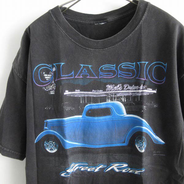 90's-00's CLASSIC STREET ROD クラシックカー プリント 半袖Tシャツ L程度 アメ車 ホットロッド d143