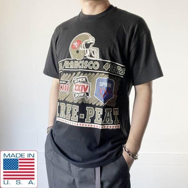 쥢 USA 1990ǯ NFL 49ERS SUPER BOWL 2Ϣ ȾµT  XL ֥å 90's ե ꥫ ӥơ d143