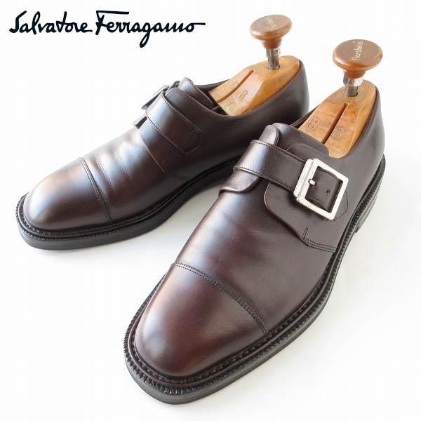 2点購入 Ferragamo フェラガモ モンクストラップ ブラウン 7shige ...