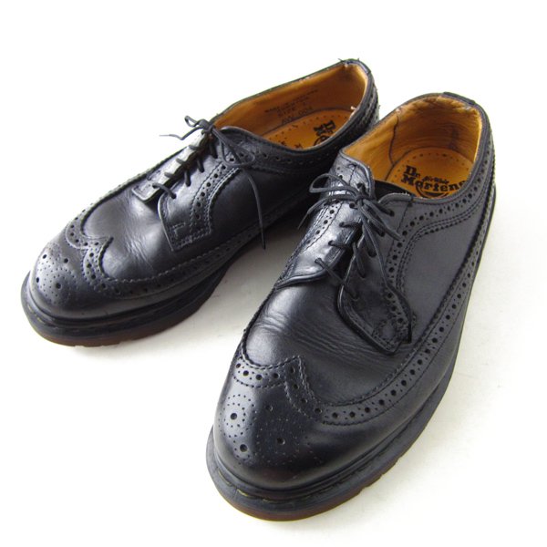 英国製  Dr.Martens ドクターマーチン ウィングチップ 黒 UK7 25.5cm シューズ メンズ 靴  d142