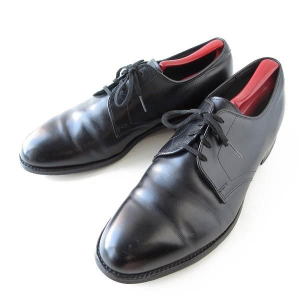 プレーントゥ 4ホール ダービー シューズ 黒 28cm サービス