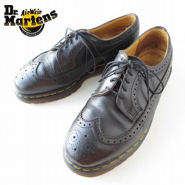 英国製 ドクターマーチン ウィングチップ シューズ 黒 UK7 25.5cm Dr.Martens メンズ 靴 d139
