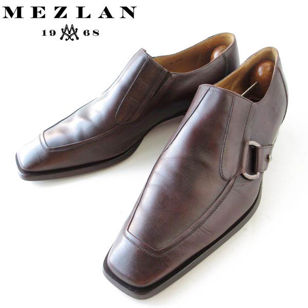高級品 MEZLAN Uチップ GRANT サイドゴア スリッポン 9M 27cm スクウェアトゥ メンズ 靴 d138