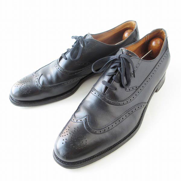 英国製 ブルックスブラザーズ ウィングチップ 黒 幅狭28cm ショートウィング BROOKS BROTHERS メンズ 靴 d136
