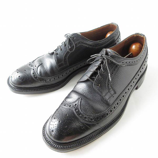 英国製 チャーチル ウィングチップ シューズ 黒 26cm ハンドメイド Churchill ロングウィング メンズ 靴 d130
