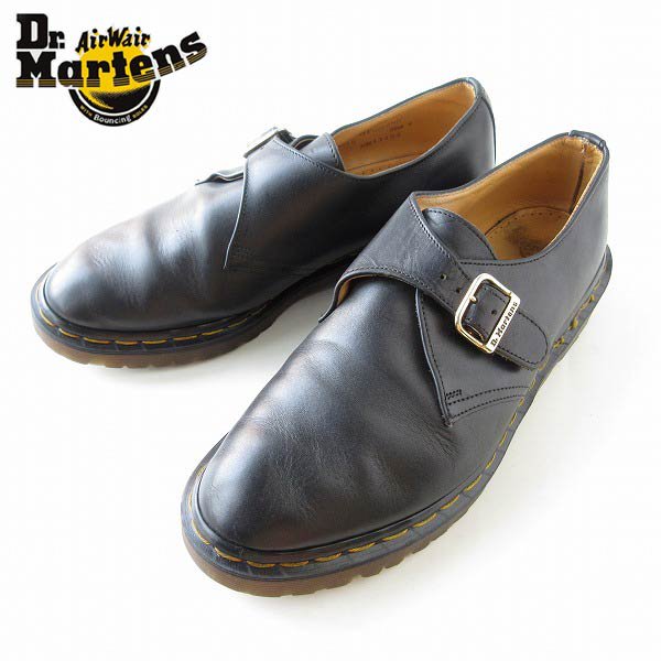 英国製 ドクターマーチン モンクストラップ シューズ 黒 UK9 27.5cm Dr.Martens MADE IN ENGLAND メンズ 靴 d128