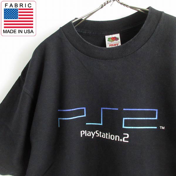 レア PS2 プレイステーション2 アドバタイジング 半袖Tシャツ 黒 L ブラック 企業物 playstation2 プレステ d143