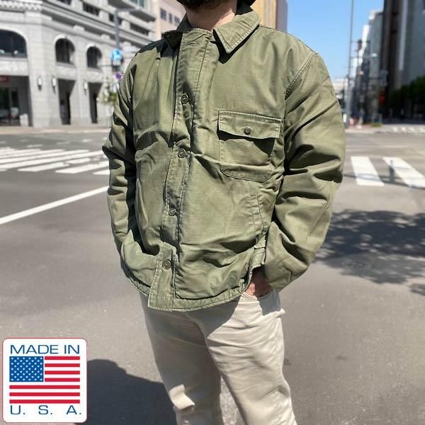 AB34 美品 本物 実品 前期型 US NAVY A2 デッキジャケット XL