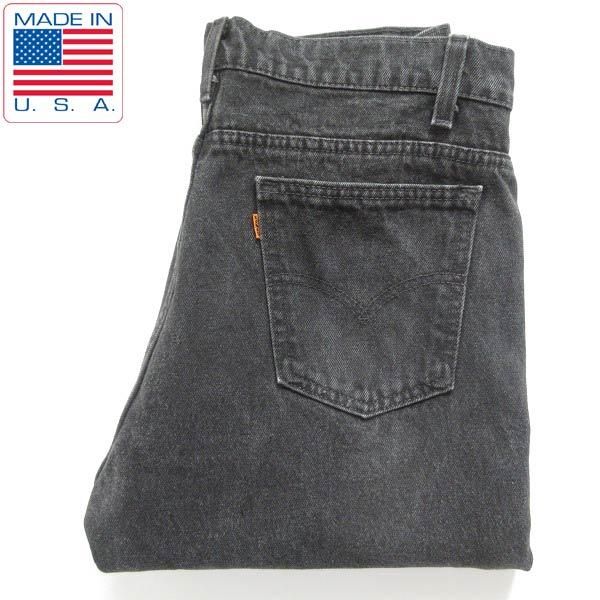 美品 33×32 米国製 Levi's 505 サルファー ブラックデニムパンツ www