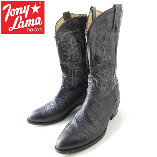 Tony Lama トニーラマ ウエスタンブーツ 黒 10.5D 28.5cm ブラック カウボーイブーツ メンズ 靴 D145