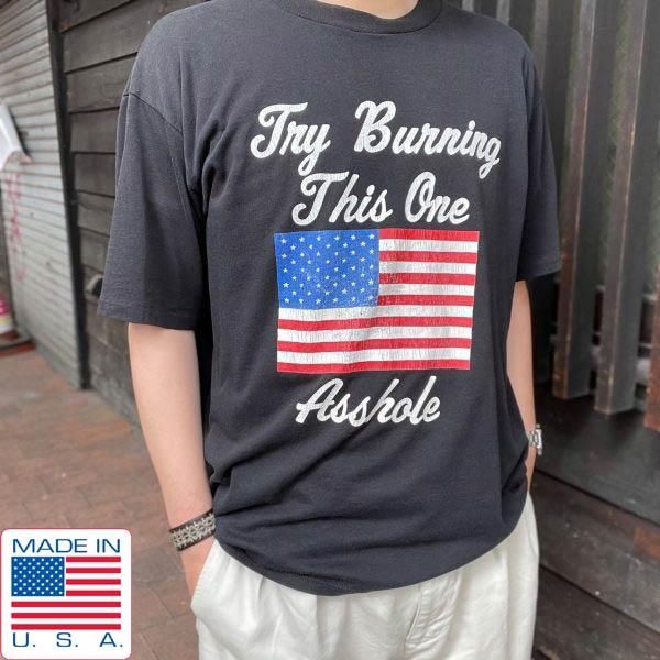 80s USA JERZEES ߥХ ȾµT  XL ֥å µ󥰥륹ƥå ꥫ ӥơ d143