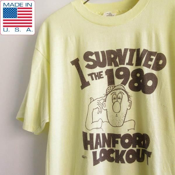 USA製　80s Hanes プリント　Tシャツ　半袖　　ヴィンテージ